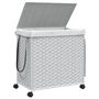 Voir la diapositive 4 : VIDAXL Panier a linge avec roulettes blanc 60x35x60,5cm resine tressee