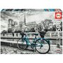 EDUCA Puzzle 500 pièces : Coloured Black & White : Bicyclette près de Notre-Dame