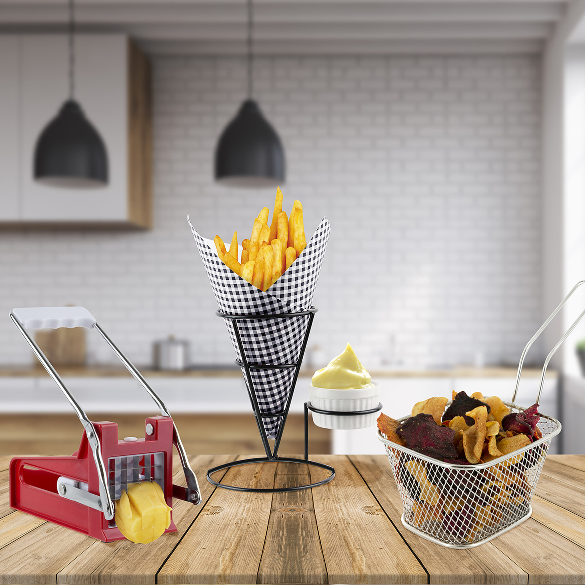Voir la diapositive 4 : Panier à frites Inox