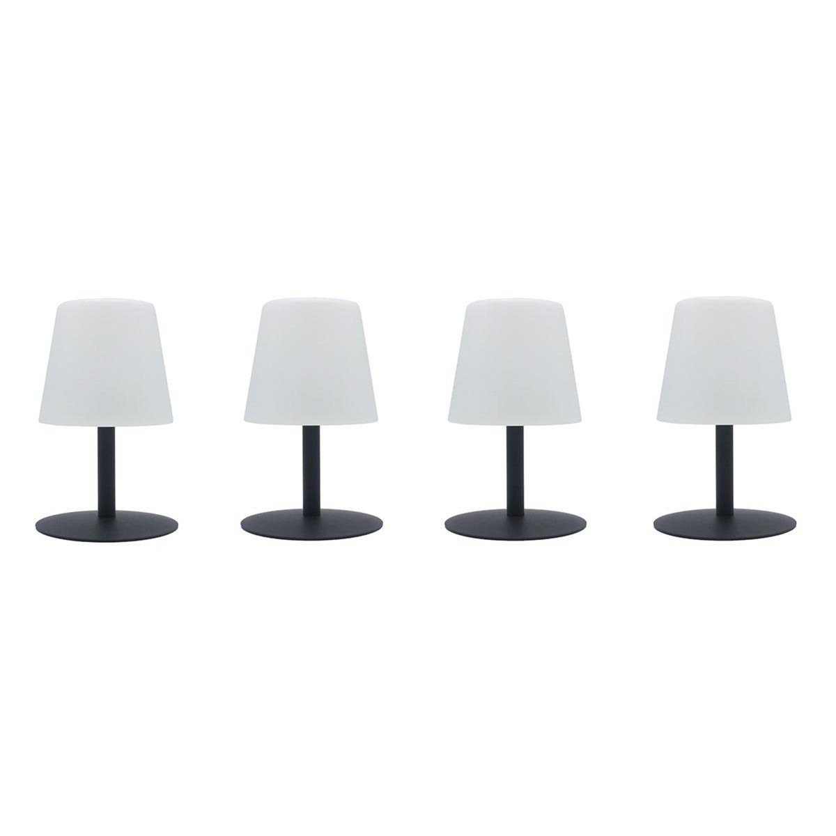 Lumisky Lot de 4 Lampe de table sans fil LED STANDY MINI Gris Acier H25CM