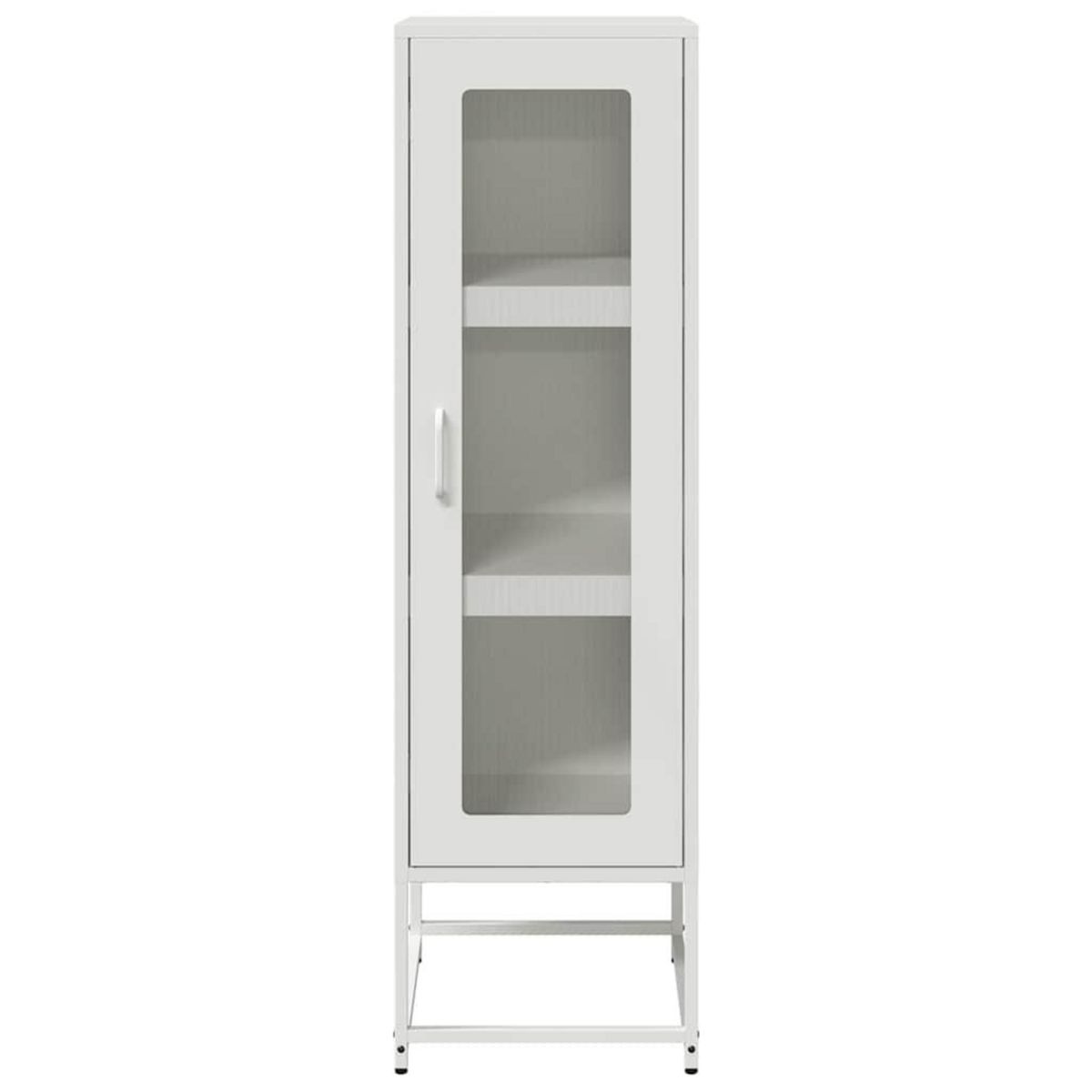 VIDAXL Buffet haut blanc 36x39x123 cm acier lamine a froid