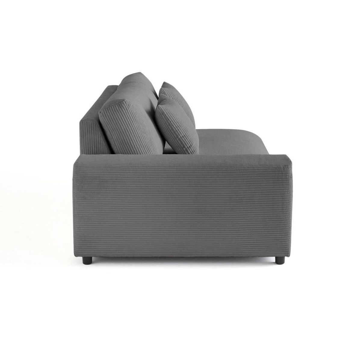 LISA DESIGN Garance - module d'assise 3 places avec accoudoir gauche - en velours côtelé