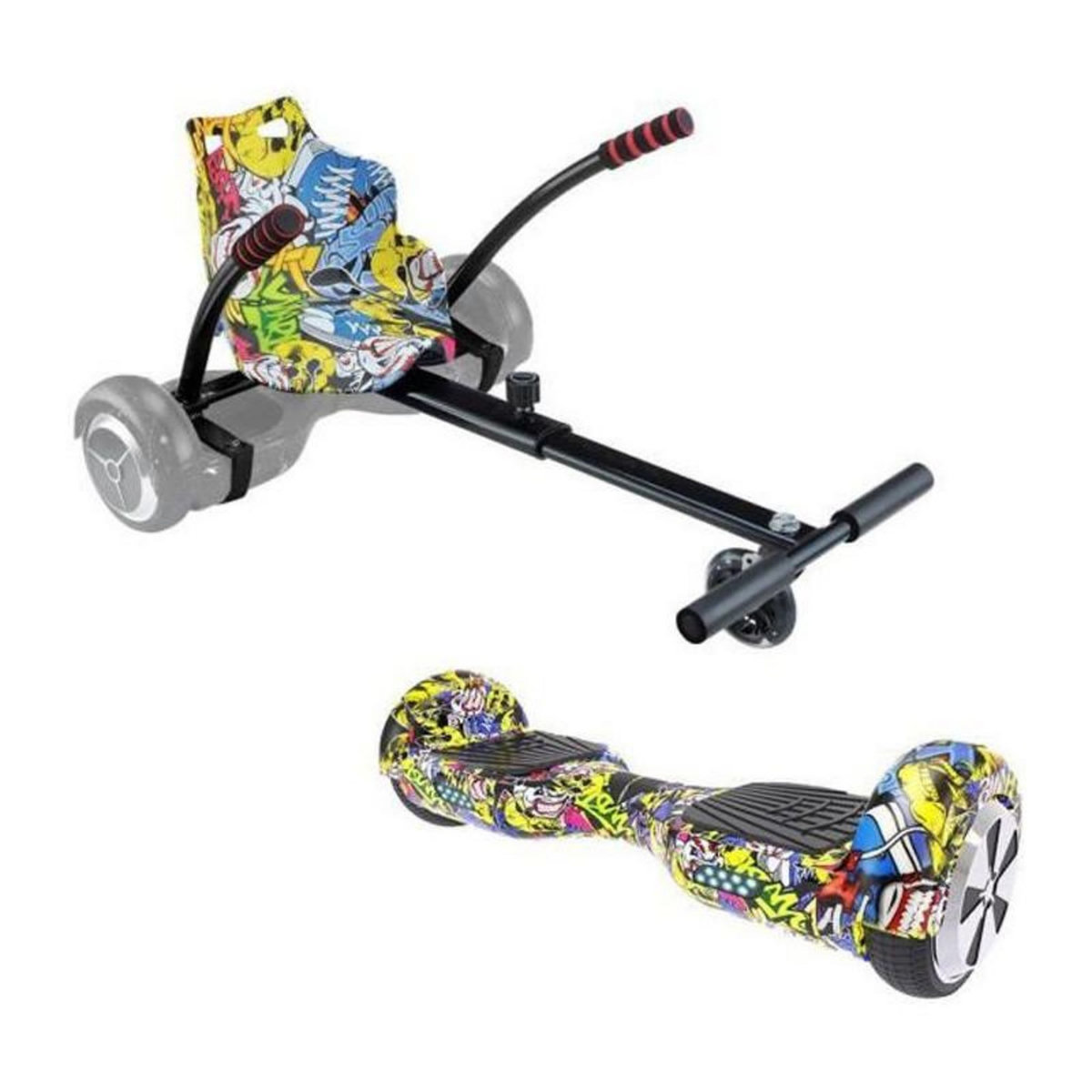 URBANGLIDE Pack Hoverboard + kart multicolor - URBANGLIDE - Roues 6.5 - 550W - 4Ah - Longueur ajustable