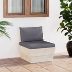 VIDAXL Canape central palette de jardin avec coussins Epicea impregne