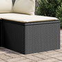 Voir la diapositive 1 : VIDAXL Tabouret de jardin avec coussin noir 55x55x37 cm resine tressee