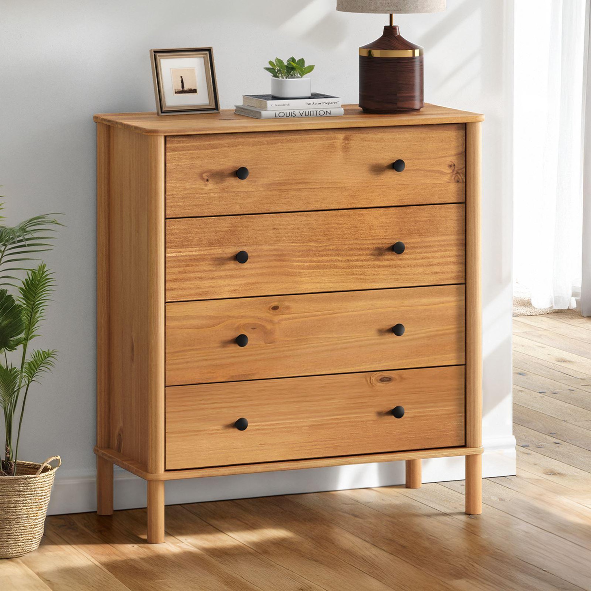 Voir la diapositive 5 : IDIMEX Commode apoana 4 tiroirs en bois massif