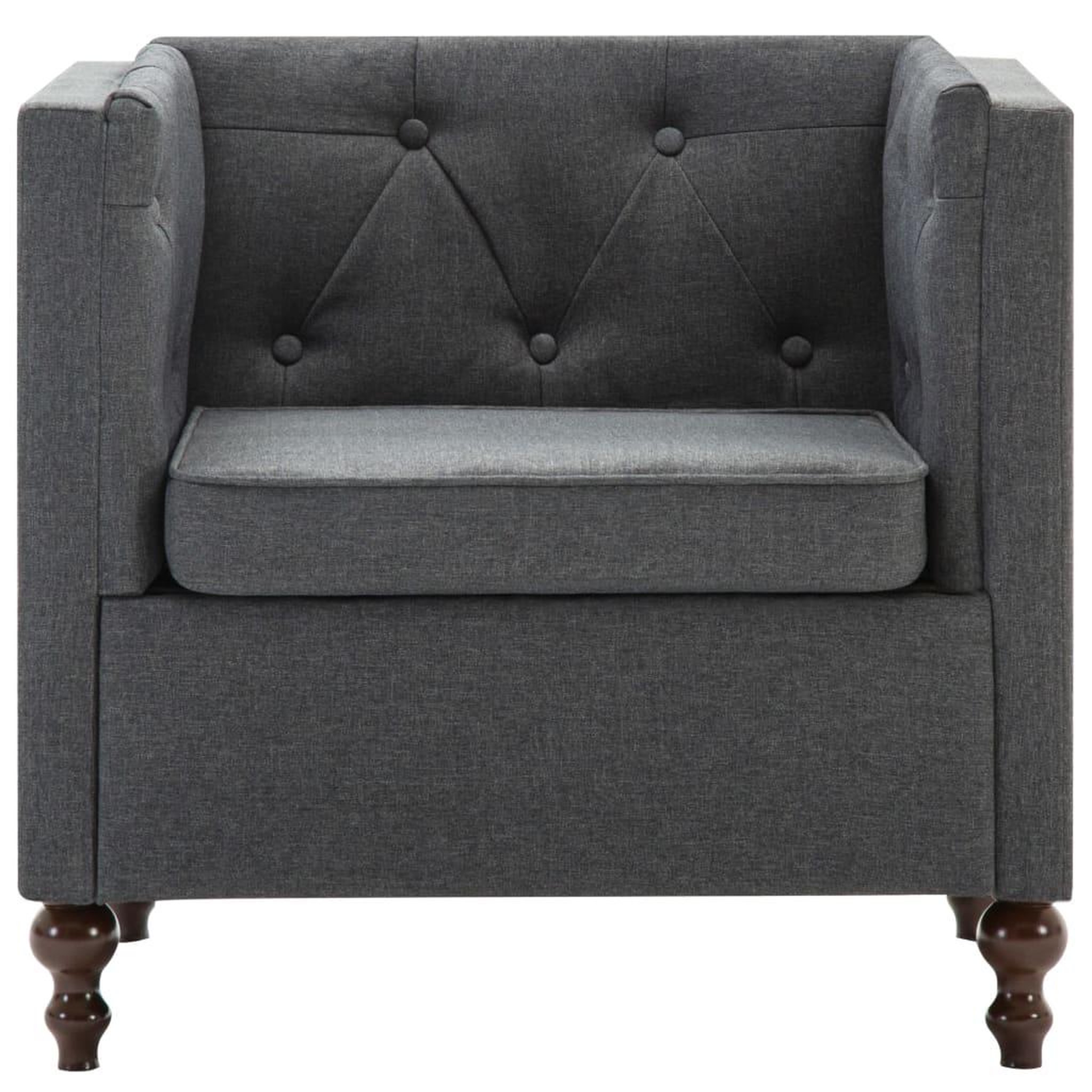Voir la diapositive 3 : VIDAXL Fauteuil gris fonce tissu