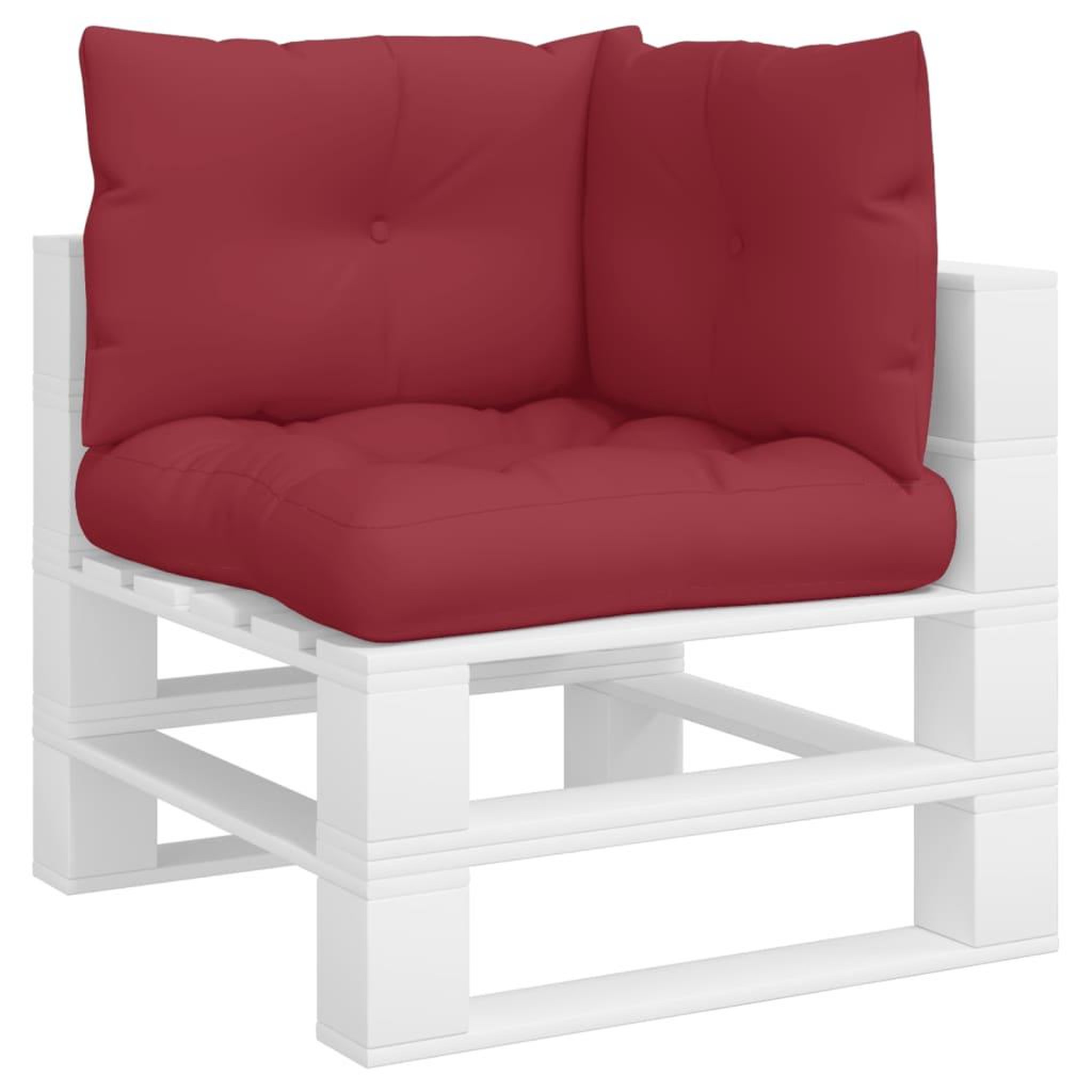 Voir la diapositive 3 : VIDAXL Coussins de palette lot de 3 rouge bordeaux tissu