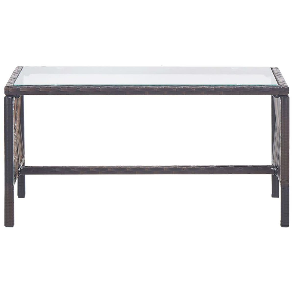 VIDAXL Salon de jardin 4 pcs avec coussin Resine tressee Marron