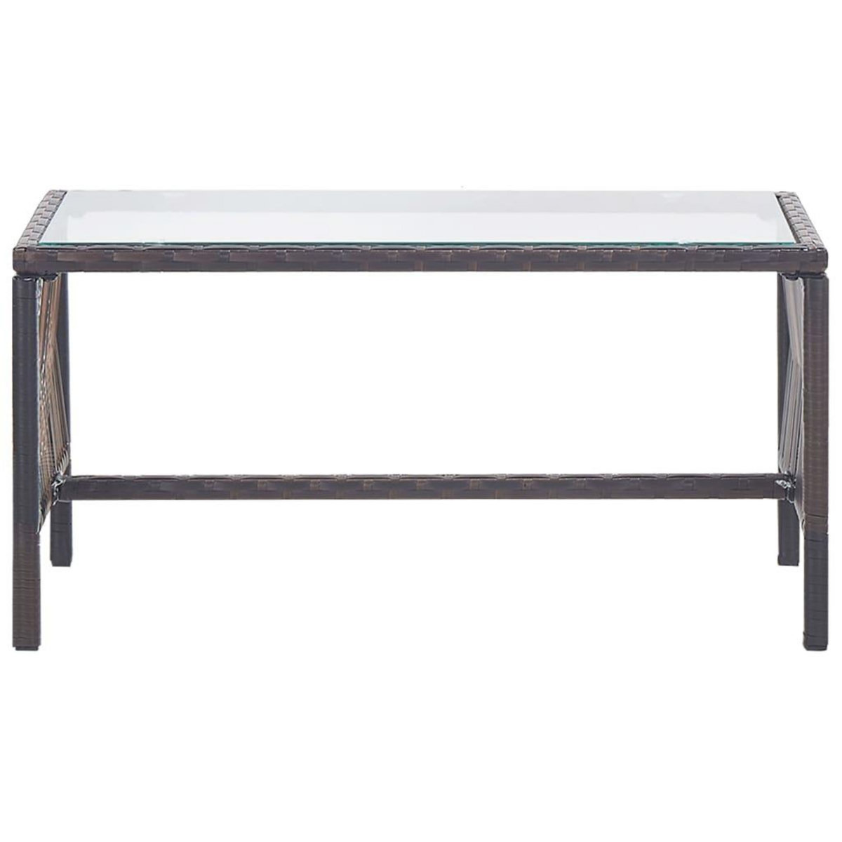 VIDAXL Salon de jardin 4 pcs avec coussin Resine tressee Marron