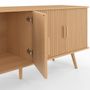 Voir la diapositive 6 : ID MARKET Buffet 140 cm JULIETTE 4 portes lattes tasseau bois coloris chêne