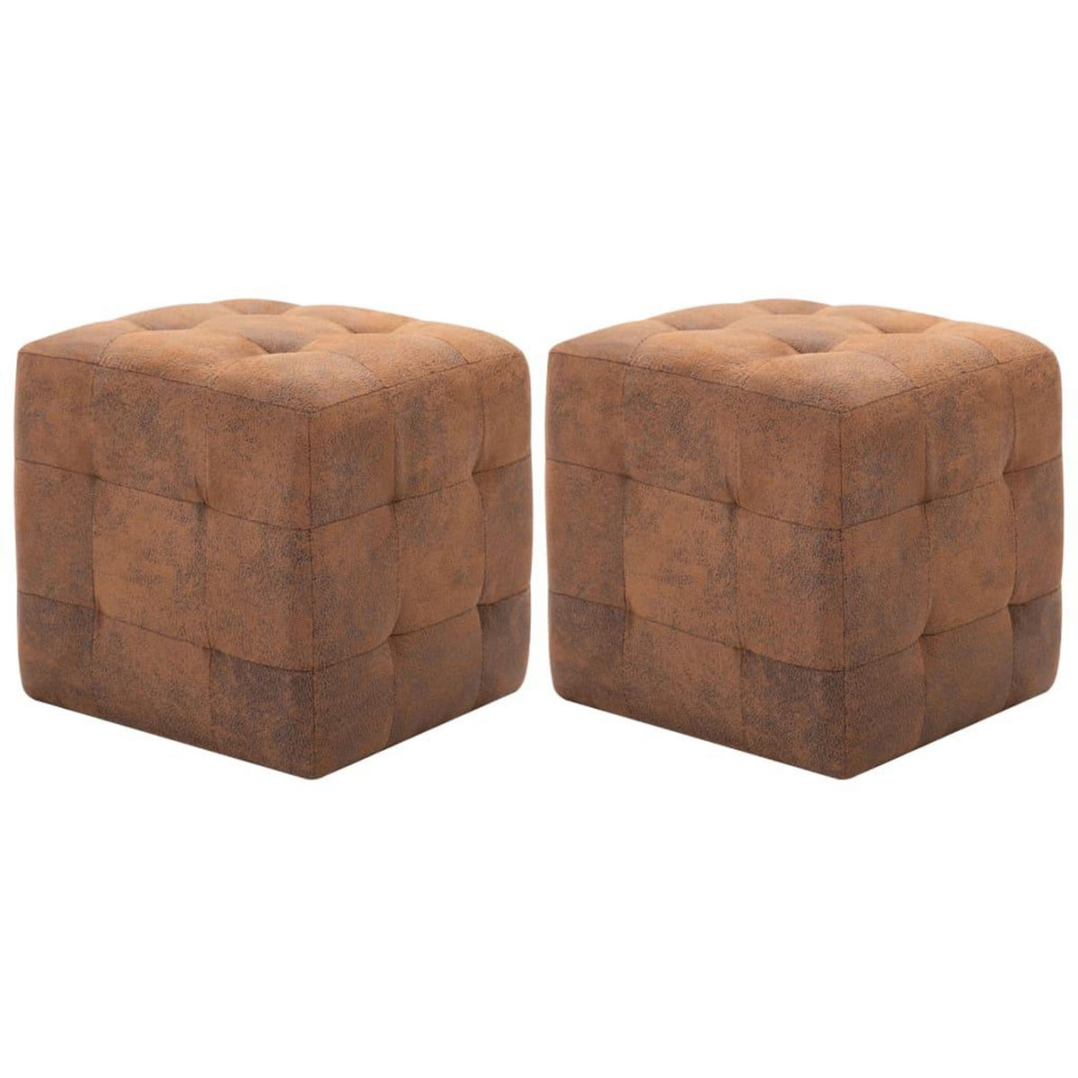 VIDAXL Tables de chevet 2 pcs Marron 30x30x30 cm Similicuir daim