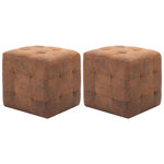 VIDAXL Tables de chevet 2 pcs Marron 30x30x30 cm Similicuir daim