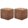 Voir la diapositive 1 : VIDAXL Tables de chevet 2 pcs Marron 30x30x30 cm Similicuir daim