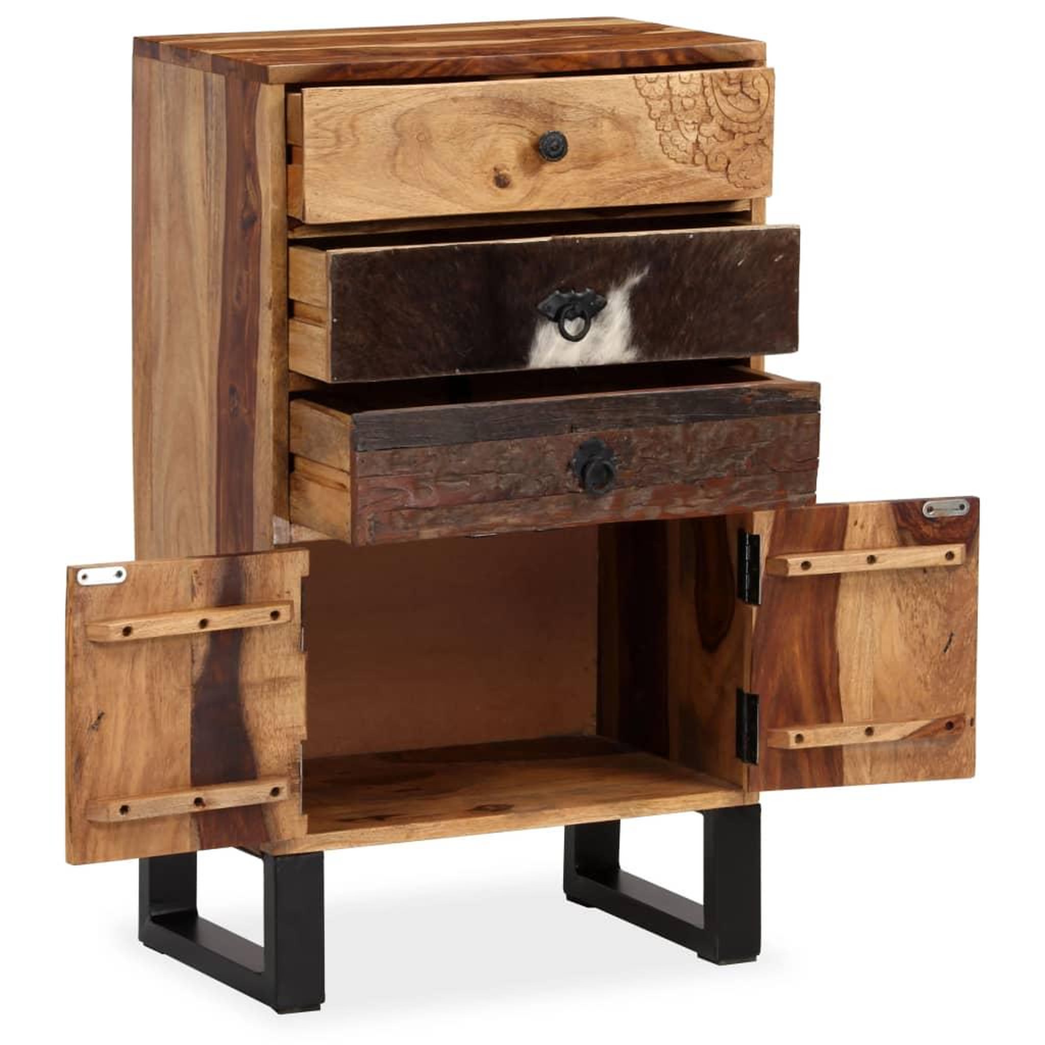 Voir la diapositive 4 : VIDAXL Buffet Bois massif de Sesham 50x30x86 cm