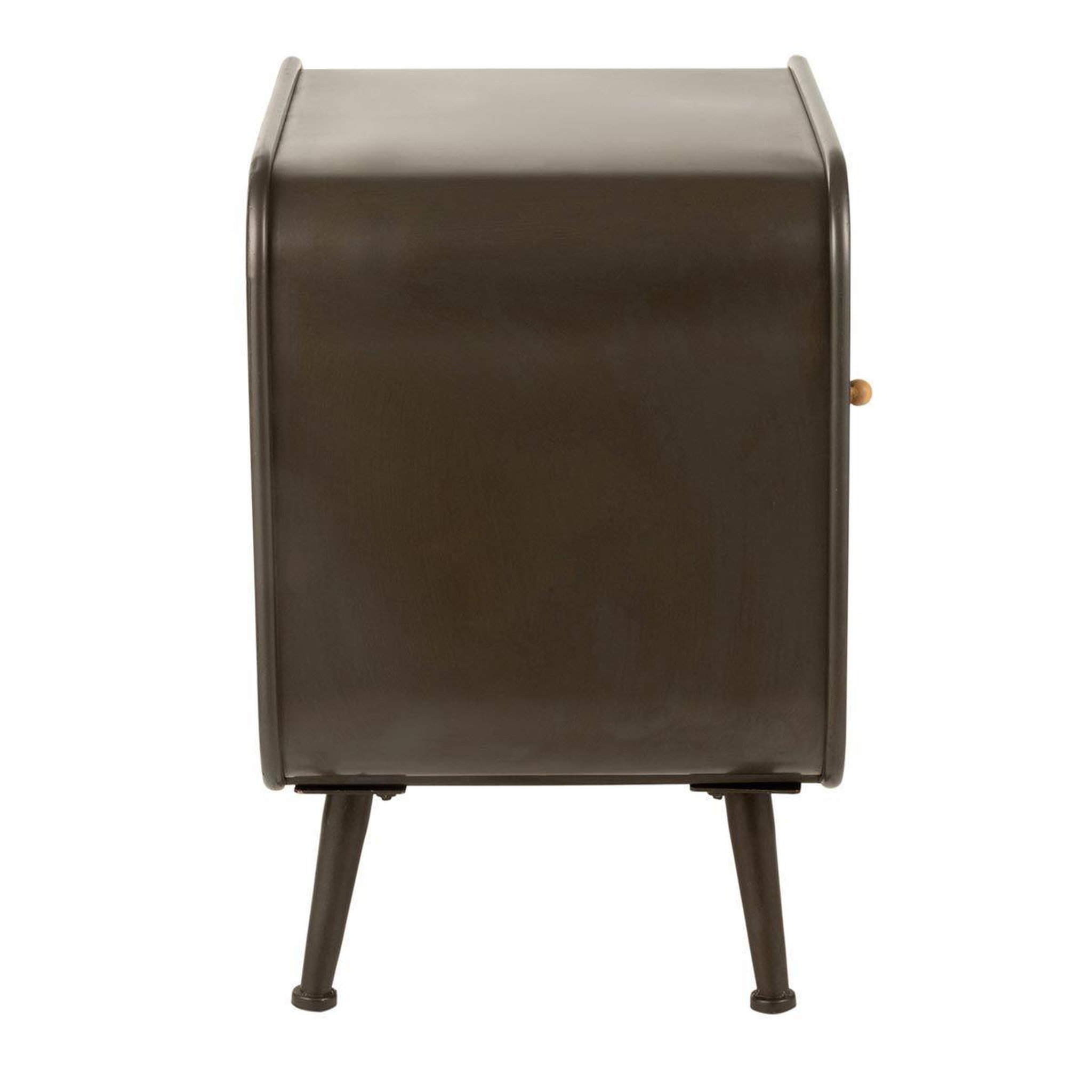 Voir la diapositive 4 : J-LINE Table d'Appoint 1 Tiroir  Loca  60cm Naturel & Noir