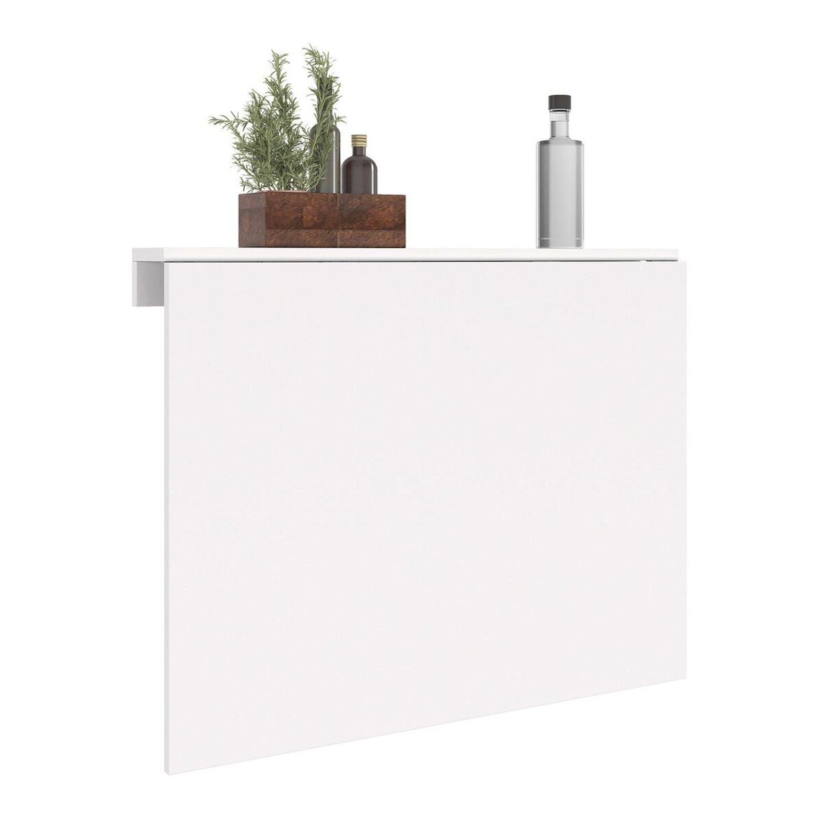 ID MARKET Table murale EXPRESS rabattable 2 personnes blanc L. 70 cm