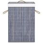Voir la diapositive 4 : VIDAXL Panier a linge avec 2 sections bambou gris 72 L