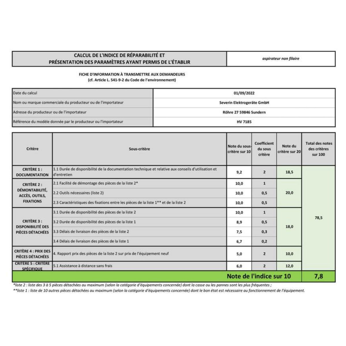 SEVERIN Aspirateur balai 2en1 rechargeable avec sac 18v gris - hv7185
