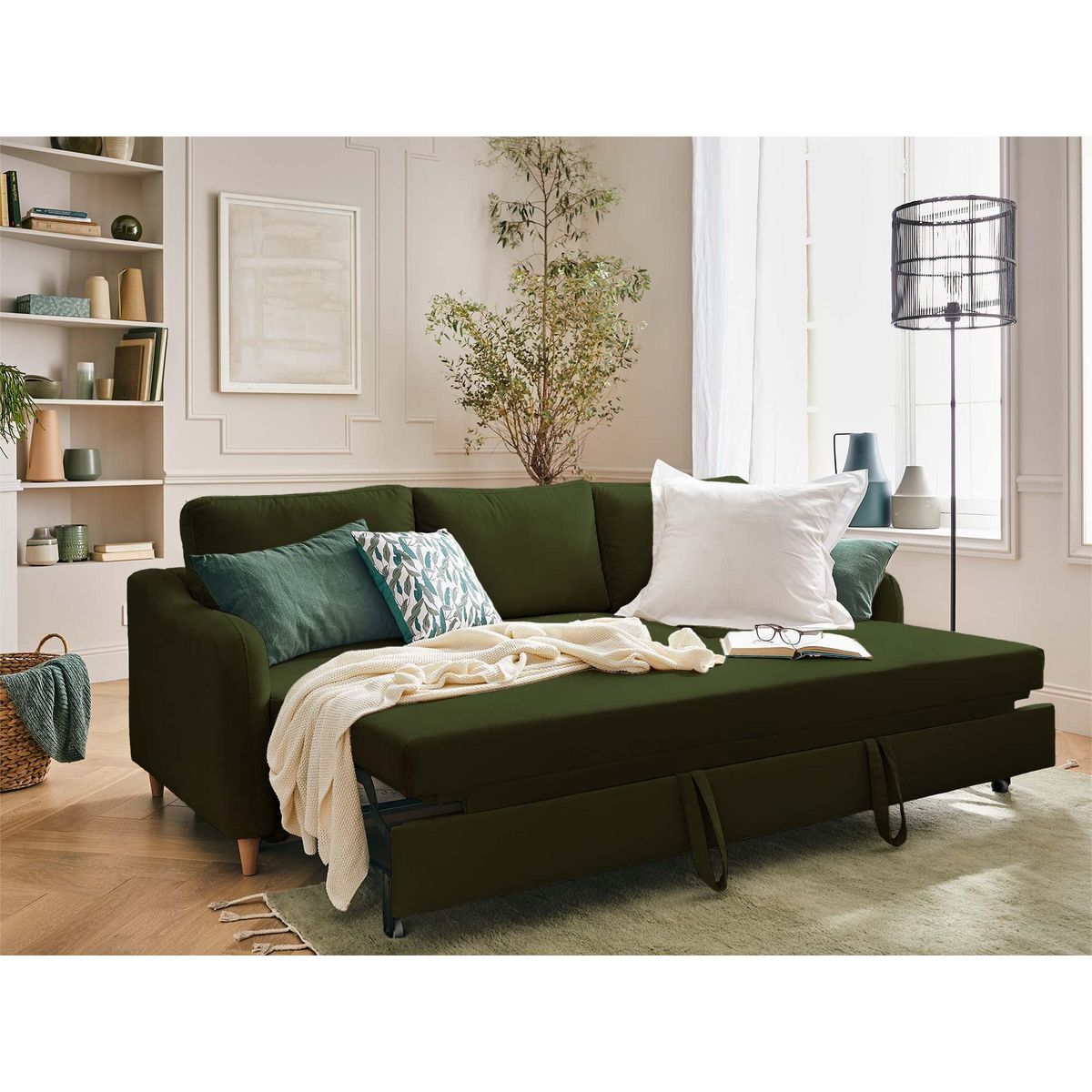 LISA DESIGN Will - canapé 3 places - convertible - en tissu