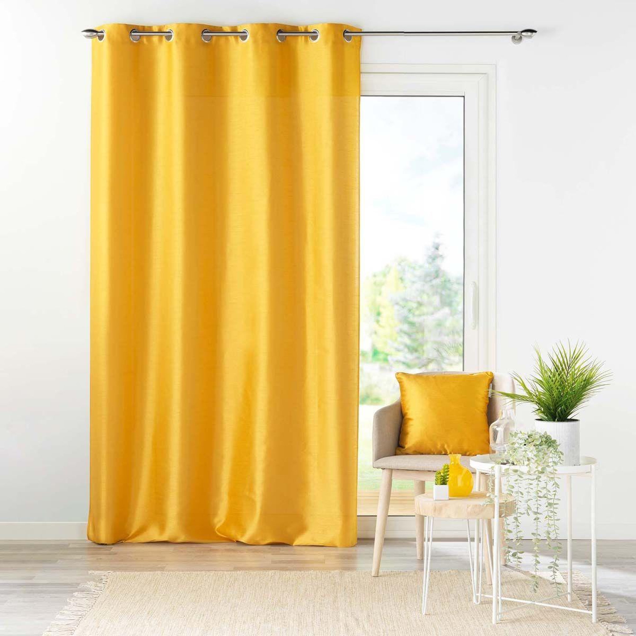 Douceur d'Intérieur Rideau à oeillets  shana  140x240cm moutarde