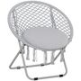 Voir la diapositive 1 : OUTSUNNY Loveuse fauteuil rond de jardin fauteuil lune papasan pliable grand confort macramé coton polyester gris