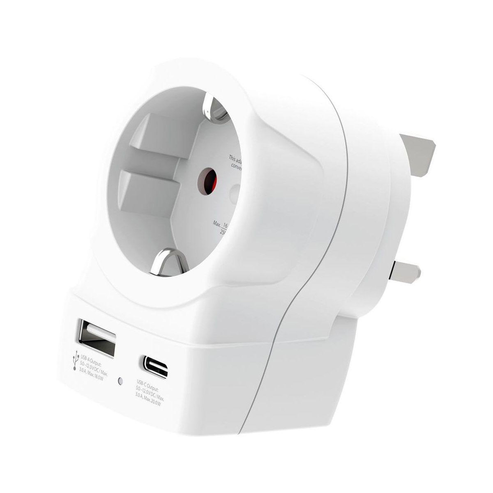 Skross Adaptateur de voyage europe vers royaume-uni usb-a + usb-c