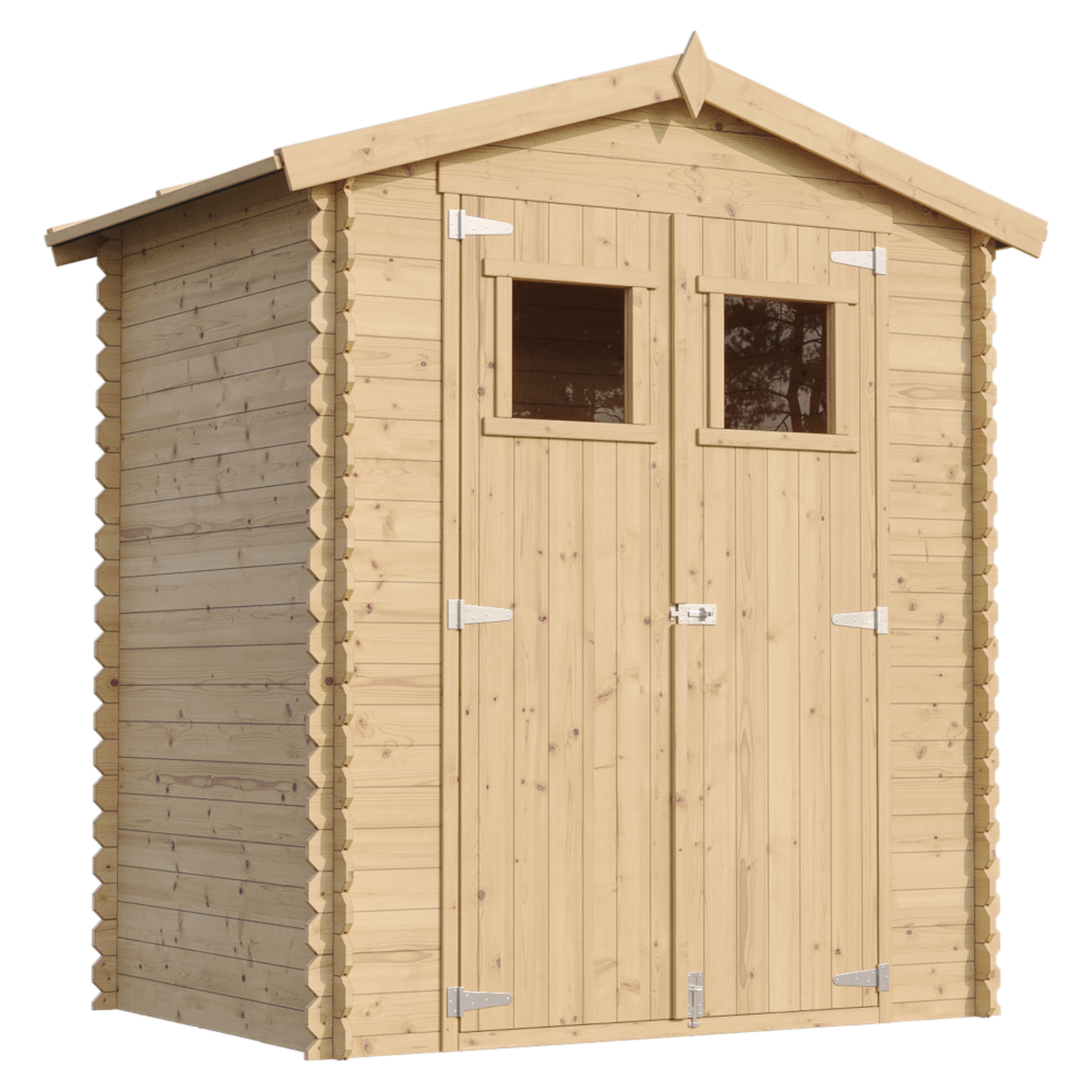 TIMBELA Abri de jardin en bois 1.98m² cabanon jardin exterieur à outils et velo avec sol imprégném367+m367g