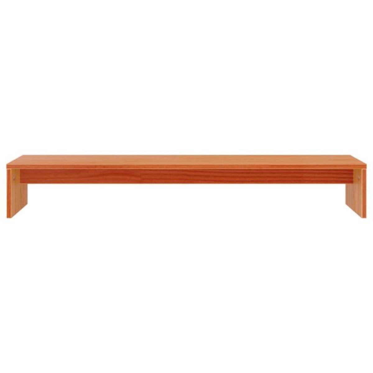 VIDAXL Support de moniteur marron miel 100x27x15 cm bois de pin solide
