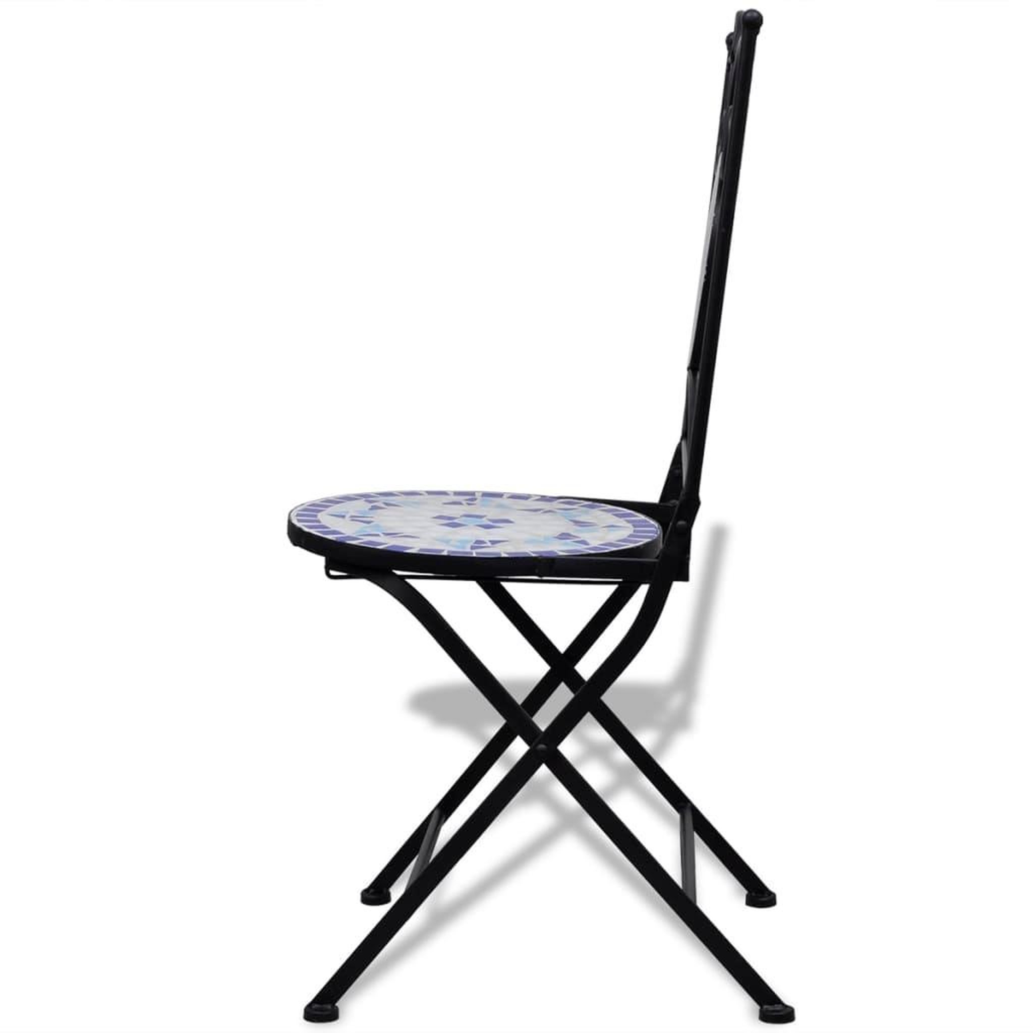 Voir la diapositive 3 : VIDAXL Chaises pliables de bistro lot de 2 Ceramique Bleu et blanc