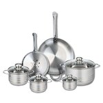 ELO Ensemble de 2 Poêles de cuisson 24 et 32 cm et 4 faitouts 12, 14, 16 et 24 cm Elo Profi Brillant