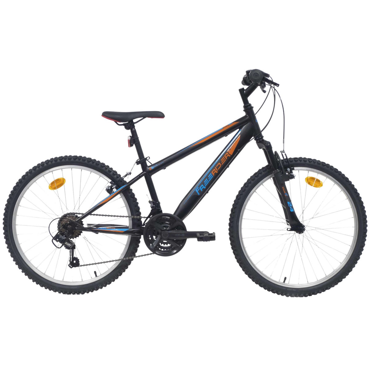FREERIDER Vélo enfant (140/160 cm ) - VTT 24'' Rigide Garçon   Freerider   - 18 Vitesses - Fourche Télescopique - Dérailleur Shimano - Freins V-Brake et Jantes en aluminium