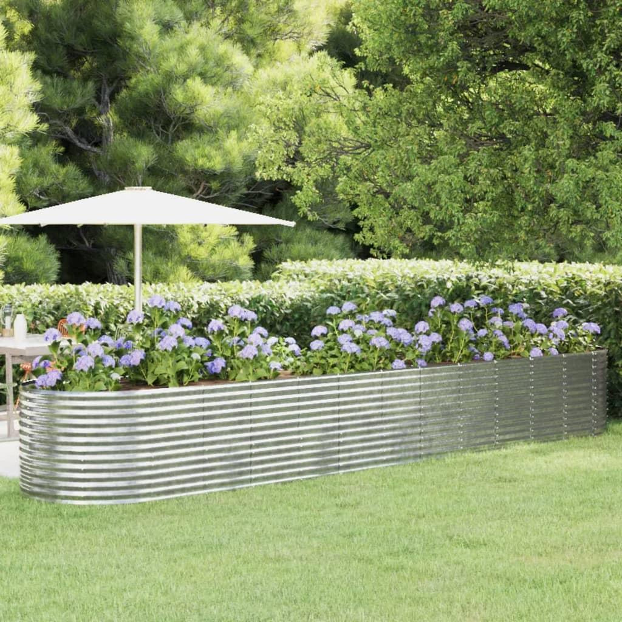 Voir la diapositive 1 : VIDAXL Lit sureleve de jardin Acier enduit de poudre Argente