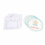 Paris Prix Lot de 6 Invitations d'Anniversaire  Coloré  10cm Blanc