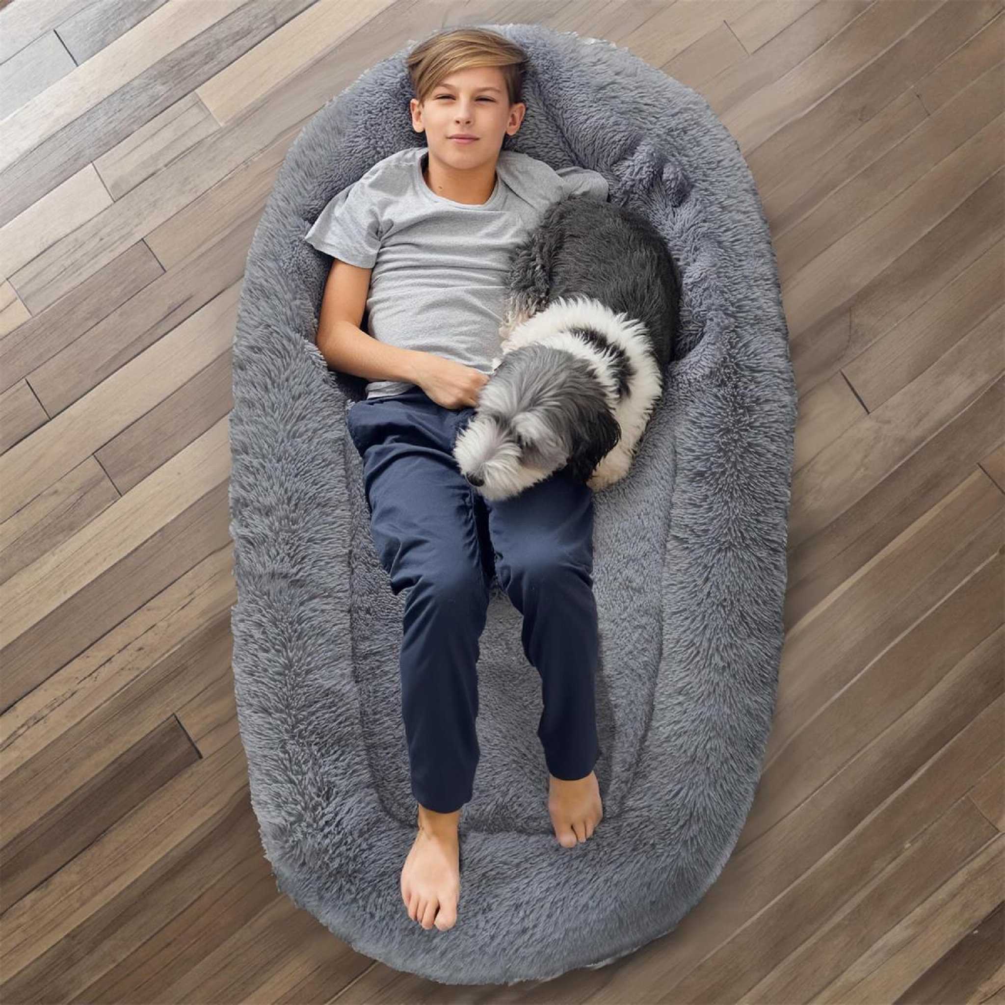Voir la diapositive 2 : The concept Factory Panier de couchage xxl  chien  150cm gris