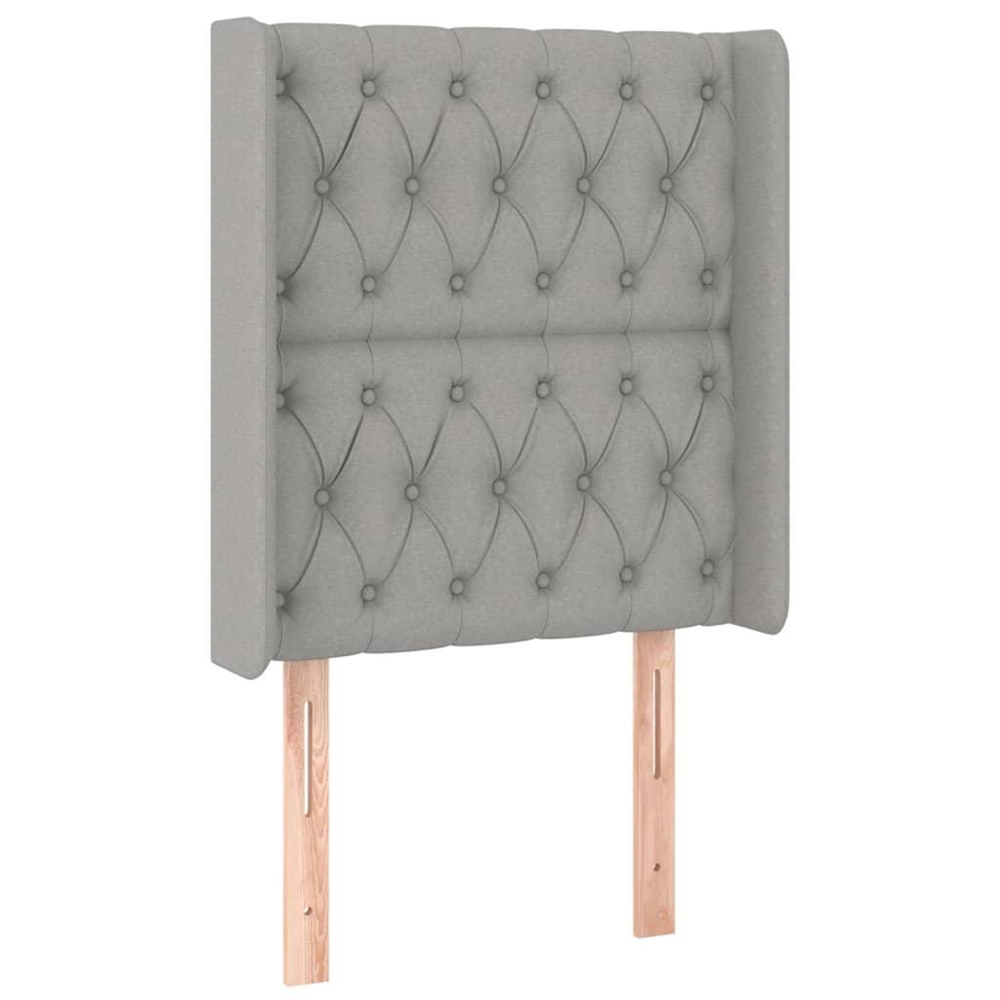 Voir la diapositive 2 : VIDAXL Tete de lit avec oreilles Gris clair 83x16x118/128 cm Tissu