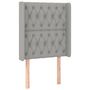 Voir la diapositive 2 : VIDAXL Tete de lit avec oreilles Gris clair 83x16x118/128 cm Tissu