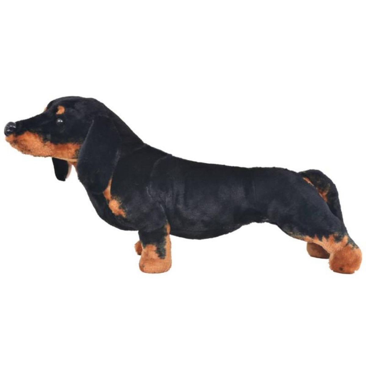 VIDAXL Jouet en peluche Chien de race Dachshund Noir XXL