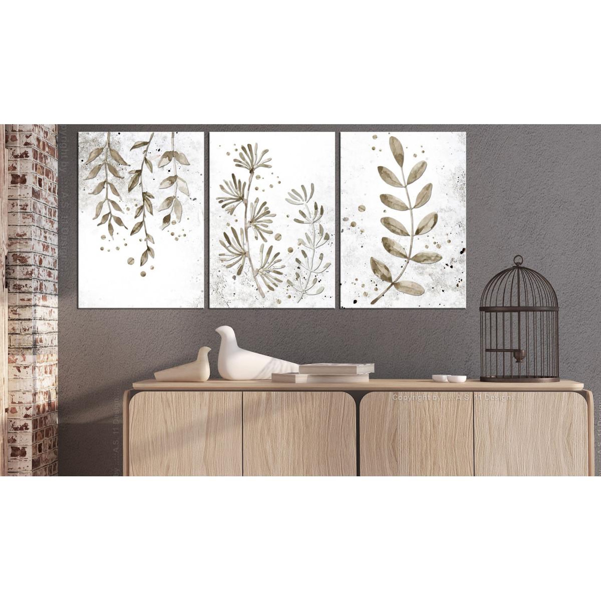 Voir la diapositive 2 : Paris Prix Tableau imprimé  twigs 3 panneaux  60x120cm