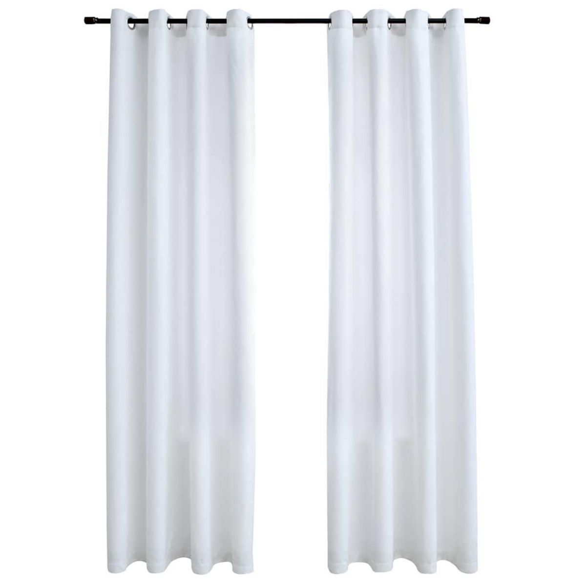 VIDAXL Rideau occultant et anneaux en metal 2pcs Blanc casse 140x245cm