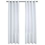 Voir la diapositive 2 : VIDAXL Rideau occultant et anneaux en metal 2pcs Blanc casse 140x245cm