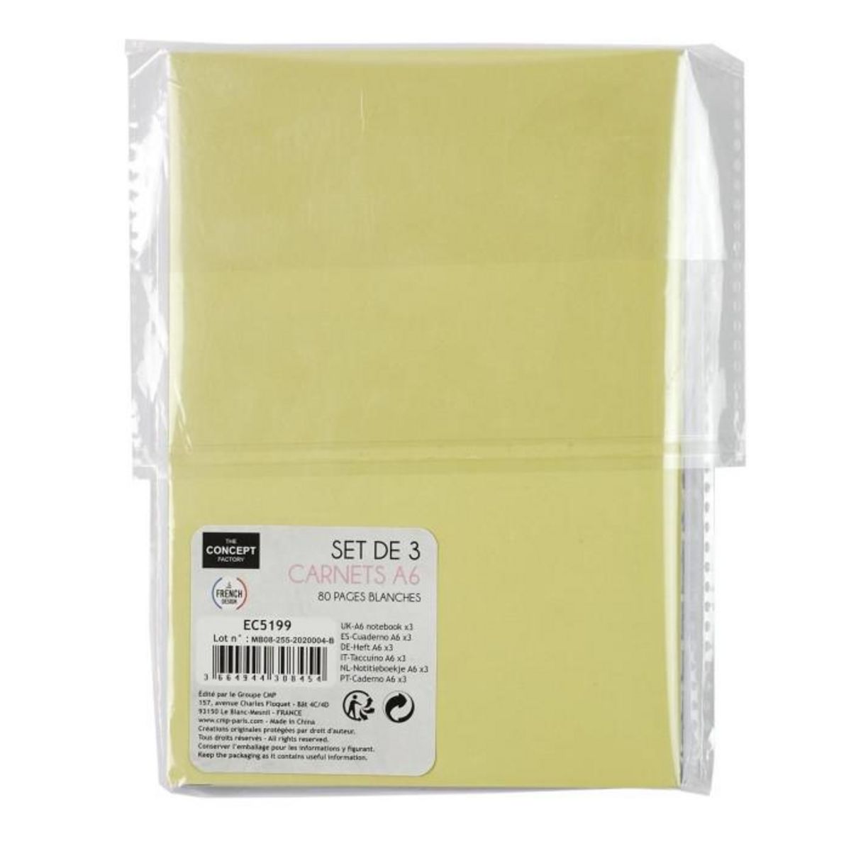 Paris Prix Lot de 3 Cahiers A6  Pop  10x15cm Multicolore