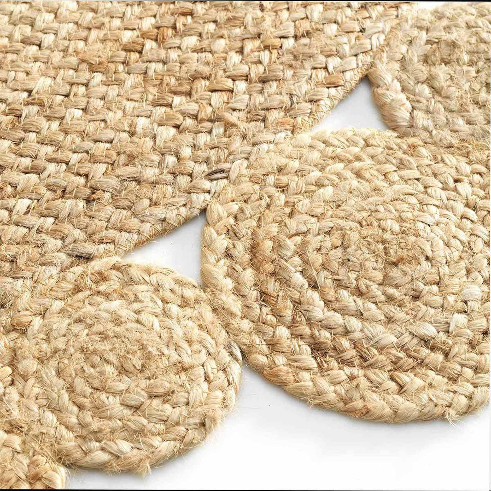 Voir la diapositive 2 : Douceur d'Intérieur Tapis déco rond en jute  cordou  120cm naturel