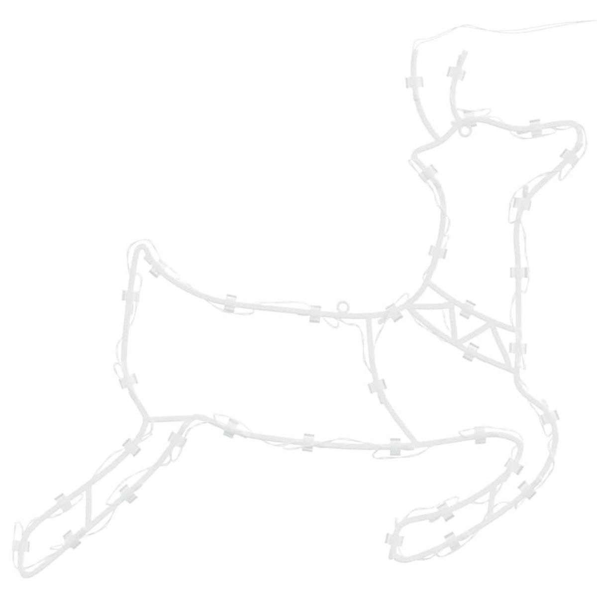 VIDAXL Lumieres de Noël silhouette de renne 2 pcs 35 LED blanc chaud