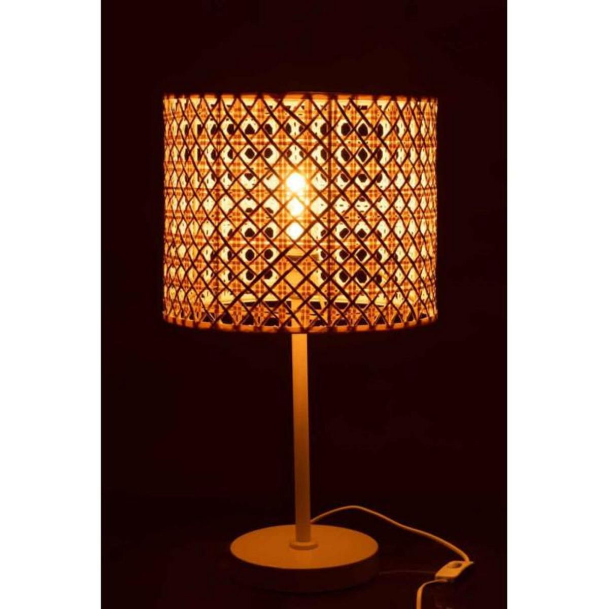 Paris Prix Lampe à Poser Design  Roma  51cm Naturel & Blanc