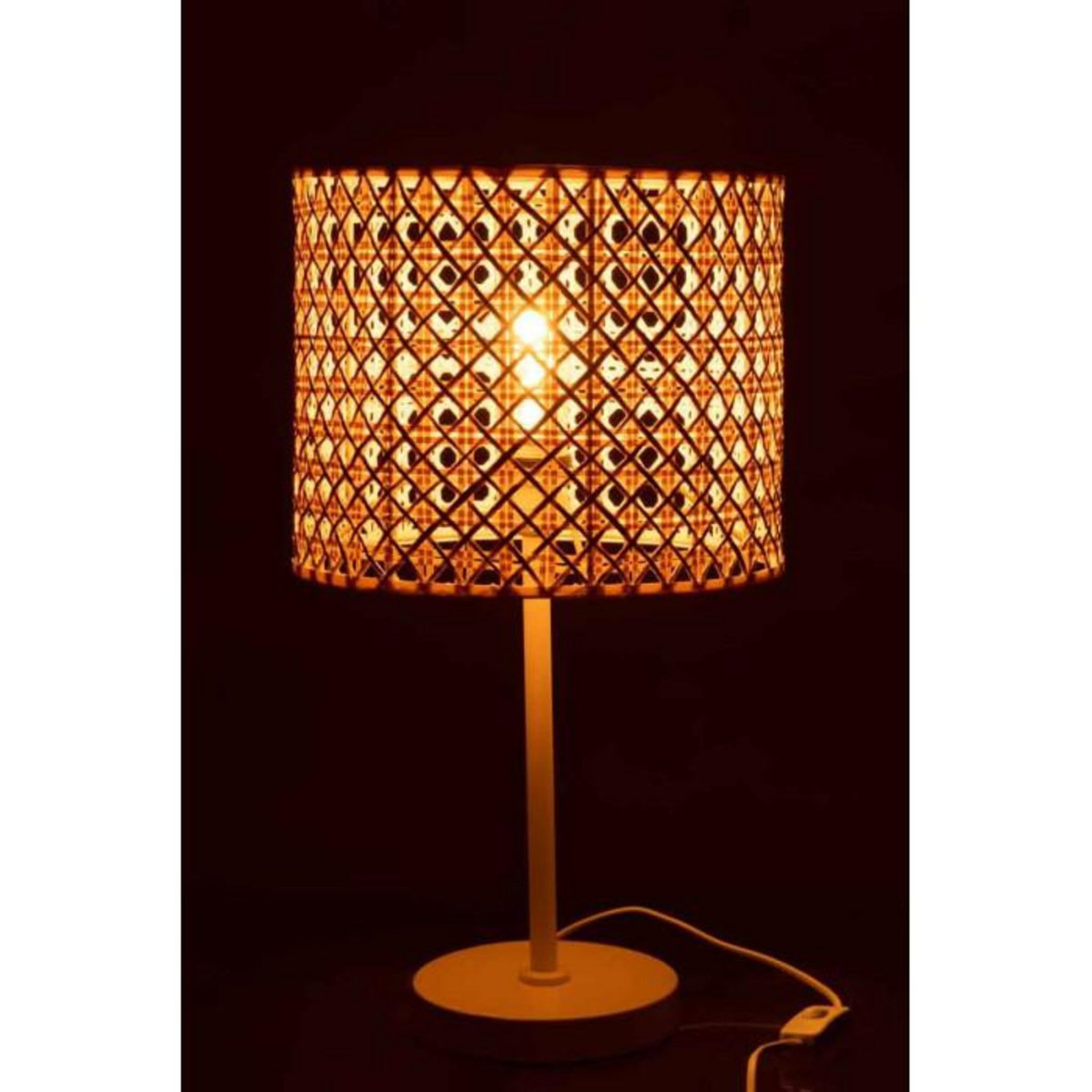 Paris Prix Lampe à Poser Design  Roma  51cm Naturel & Blanc