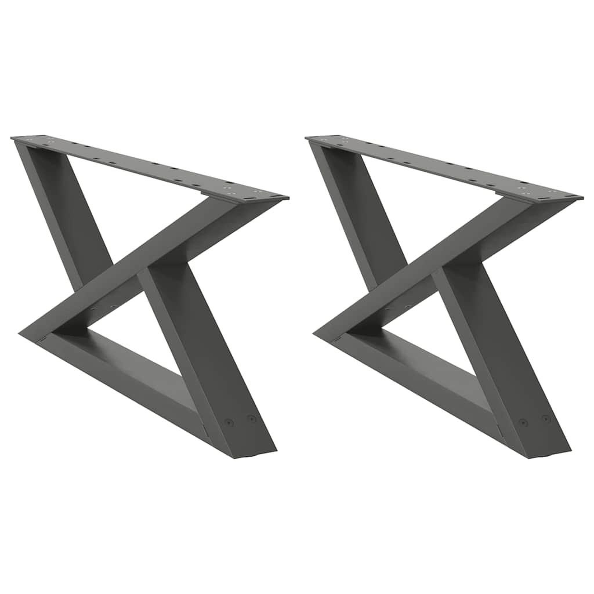 Voir la diapositive 2 : VIDAXL Pieds de table basse 2 pcs anthracite 70x(30-31,3) cm acier