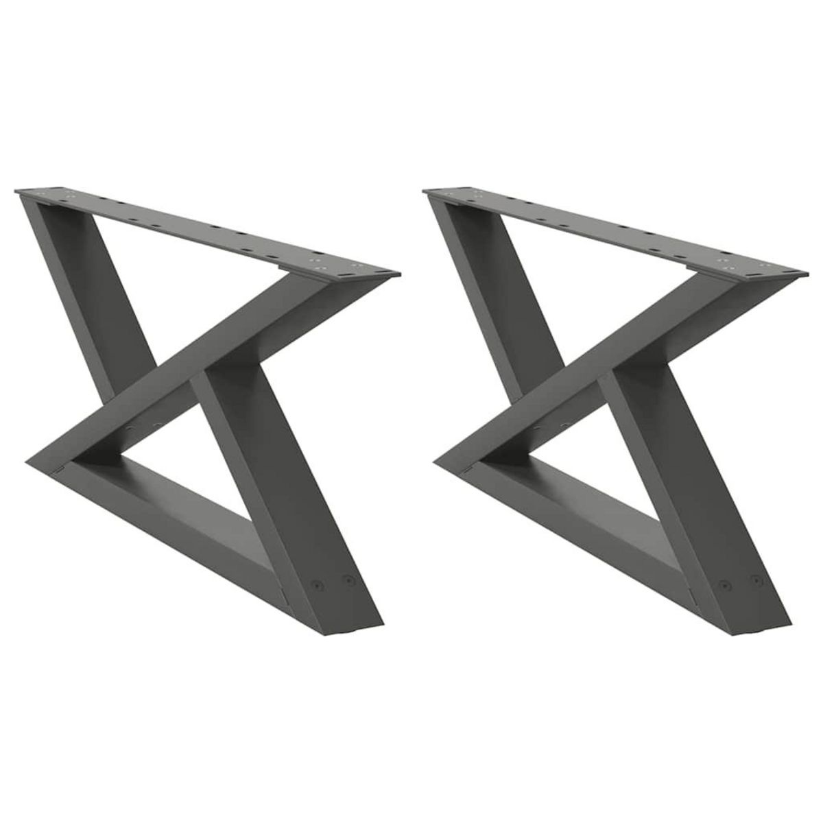 VIDAXL Pieds de table basse 2 pcs anthracite 70x(30-31,3) cm acier