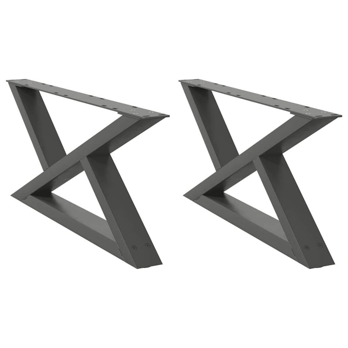 VIDAXL Pieds de table basse 2 pcs anthracite 70x(30-31,3) cm acier