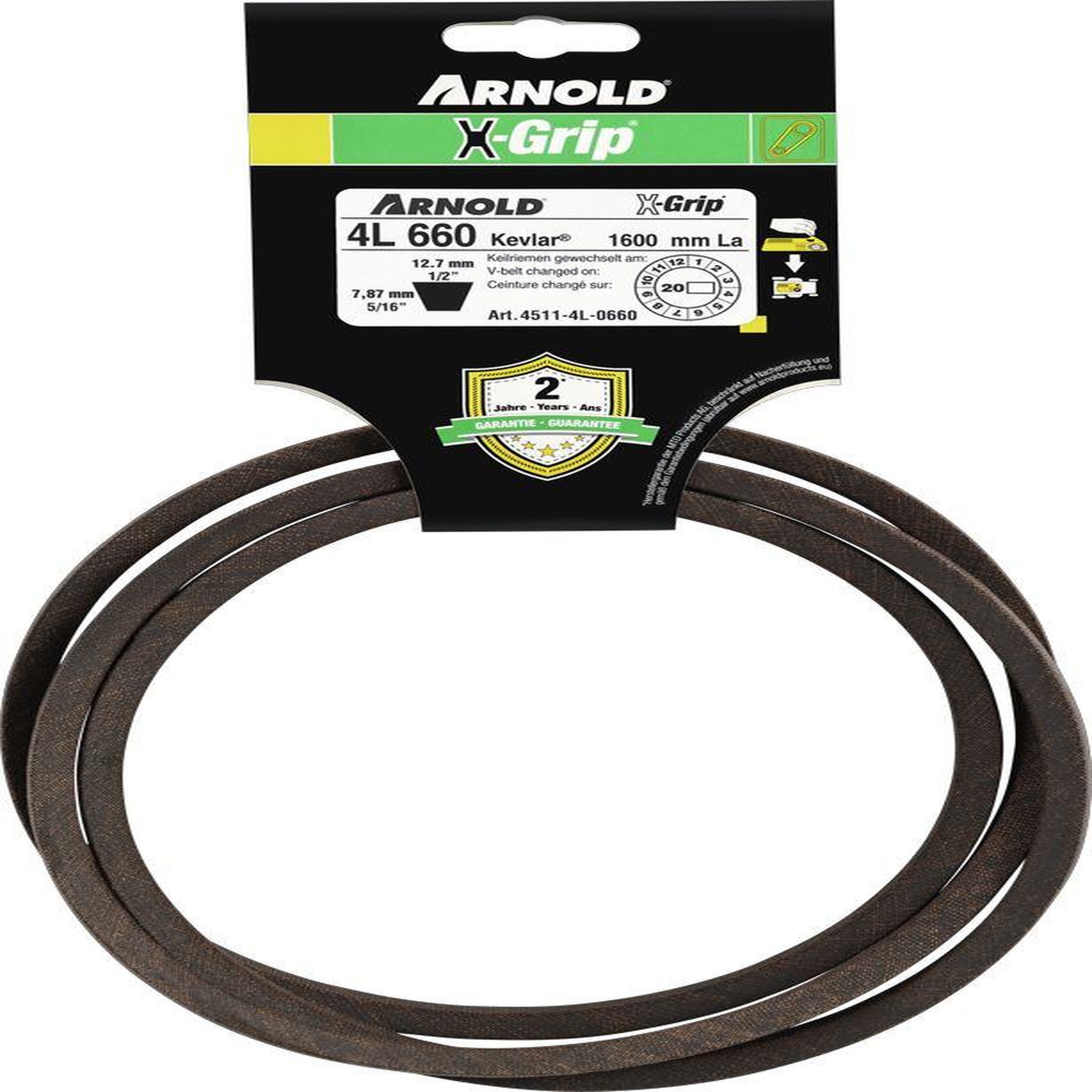 ARNOLD Courroie trapézoïdale x-grip v de type 4l660